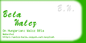 bela walcz business card