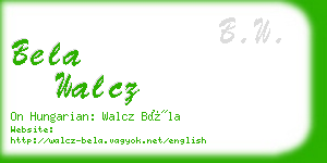 bela walcz business card